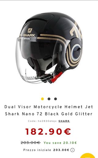 Casco Moto SHARK Scooter Negro/Dorado