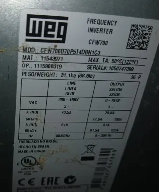 Variador de Frecuencia WEG CFW700