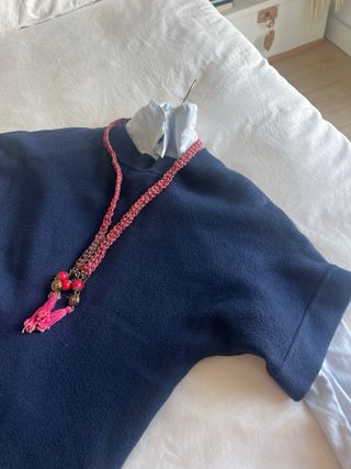 Chaleco jersey largo , manga corta