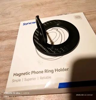 Soporte anillo MagSafe 360° fibra  carbono iPhone