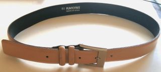 CINTURÓN HOMBRE BEIGE DE PIEL "PUNTOTRES".TALLA 80