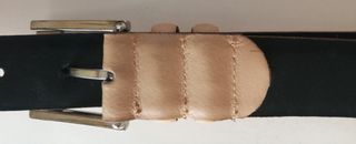 CINTURÓN HOMBRE BEIGE DE PIEL "PUNTOTRES".TALLA 80