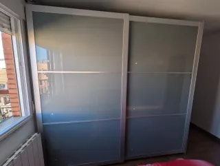 Armario Vestidor Gris y Azul