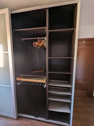 Armario Vestidor Gris y Azul