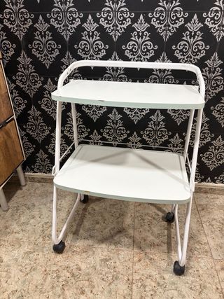 Carrito auxiliar estética/peluquería blanco