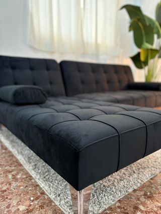 Sofá Cama Chaiselongue Negro