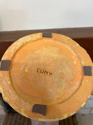 Lámpara de mesa terracota naranja