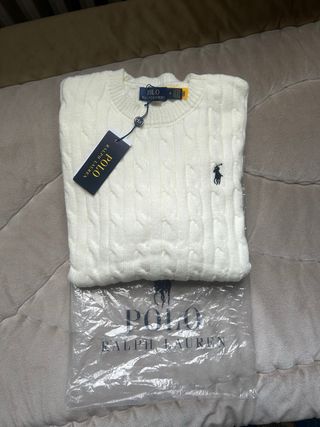 Maglione Ralph Lauren in lana, colore panna