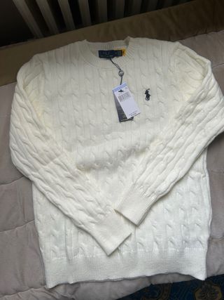 Maglione Ralph Lauren in lana, colore panna