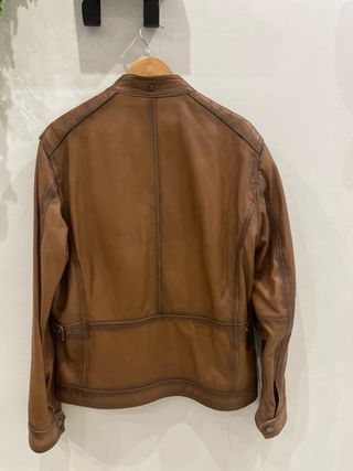 Chaqueta de piel Massimo Dutti Marrón