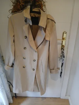 Gabardina Massimo Dutti Beige Talla M