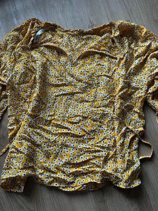 Blusa Zara donna stampa floreale gialla
