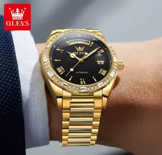 Reloj Olevs Automático Hombre Negro/Dorado
