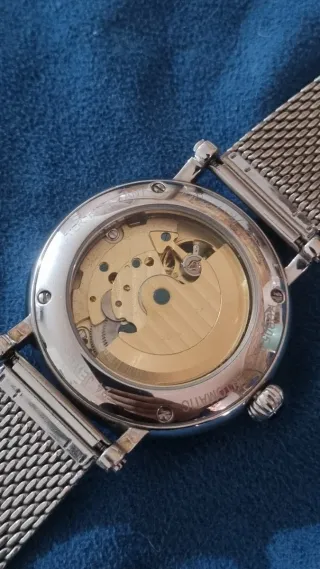 Relógio Pulseira Malha Prata e Preto