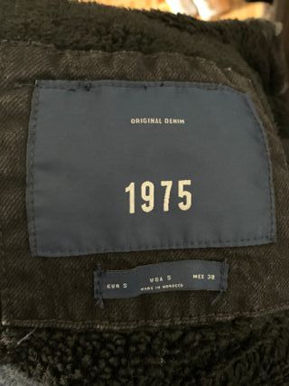 Cazadora Vaquera Zara Borreguillo Negro - Talla S