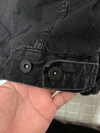 Cazadora Vaquera Zara Borreguillo Negro - Talla S