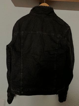 Cazadora Vaquera Zara Borreguillo Negro - Talla S
