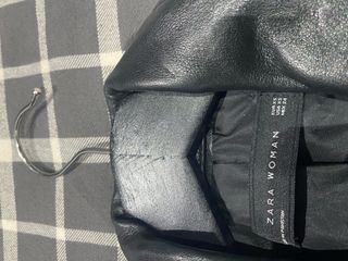 Cazadora Biker Zara Mujer Piel Negra