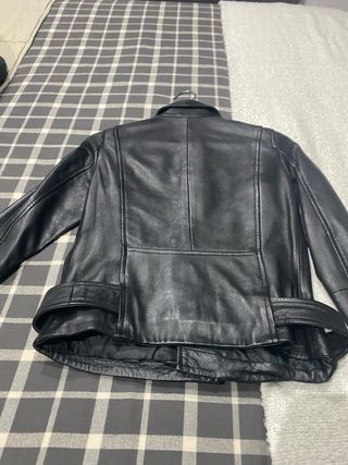Cazadora Biker Zara Mujer Piel Negra