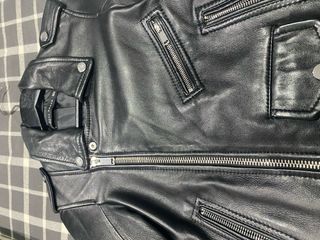Cazadora Biker Zara Mujer Piel Negra