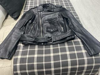 Cazadora Biker Zara Mujer Piel Negra
