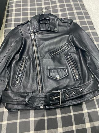 Cazadora Biker Zara Mujer Piel Negra