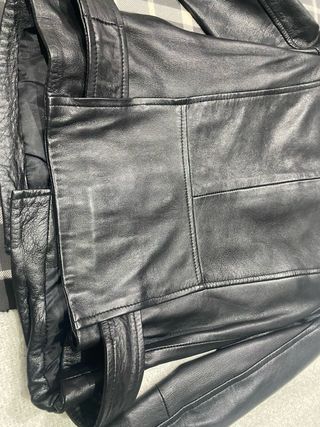 Cazadora Biker Zara Mujer Piel Negra