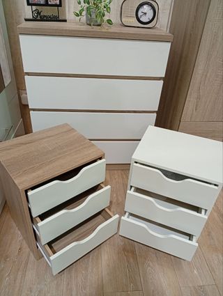 Pack dormitorio: Cómoda y mesitas