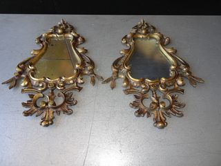 Pareja Espejos Rococó Bronce
