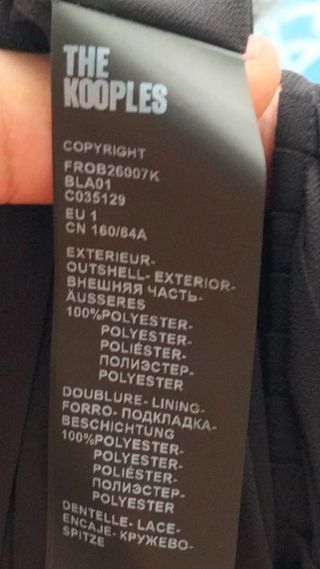 Vestido The Kooples Negro Encaje Talla S