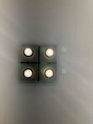 Plafoniera quadrata 4 faretti LED cromati