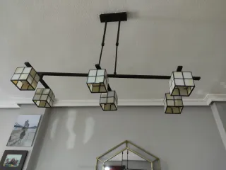 Lámpara de techo colgante cristal y metal