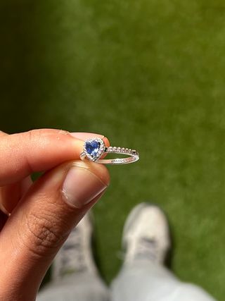 Anillo Pandora Corazón Azul Plata 925