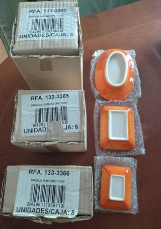 Lote 3 Bandejas Cerámica Flores Nuevas