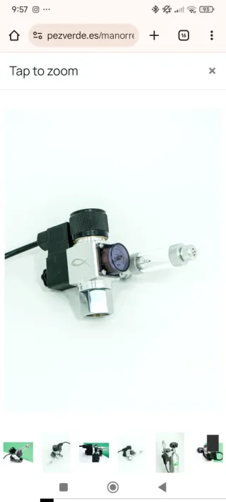 Manorreductor para equipo de CO2. Acuario.