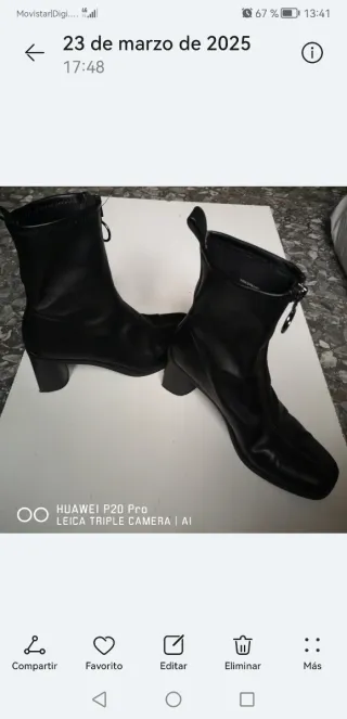Botines negros mujer con cremallera, muy bien