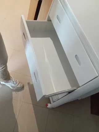 Mueble cambiador bañera bebé plástico blanco