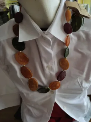 Collar fantasia donna marrone e verde