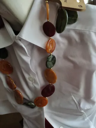 Collar fantasia donna marrone e verde