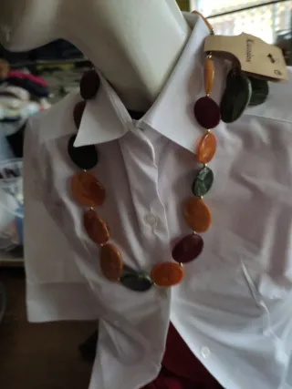 Collar fantasia donna marrone e verde