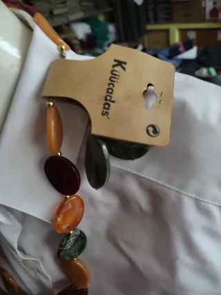 Collar fantasia donna marrone e verde