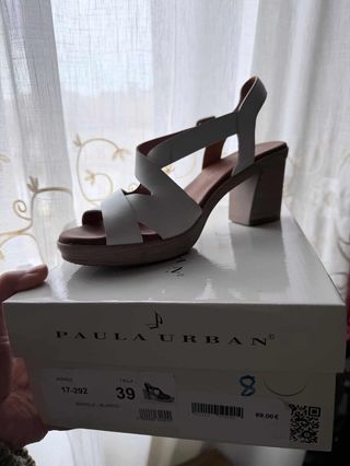 Sandalias Paula Urban Piel Blancas Talla 39