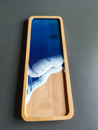 Bandeja bambú resina ola