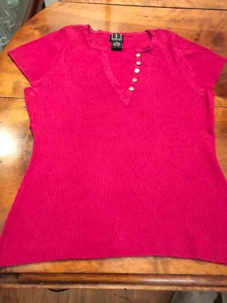 Blusa INC punto manga corta botones M