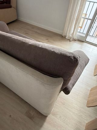 Sofá 2 plazas marrón y beige 1.80cm