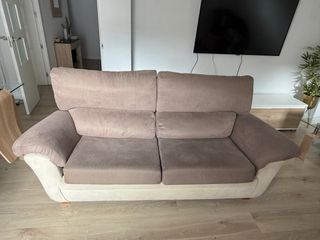 Sofá 2 plazas marrón y beige 1.80cm