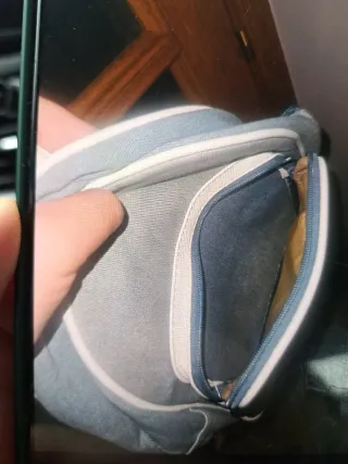 Mochila mujer gris y blanca