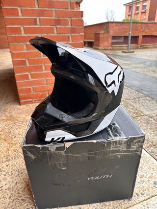 Casco Fox V1 Youth Negro/Blanco