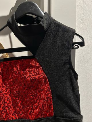 Maillot Patinaje Artístico Rojo y Negro