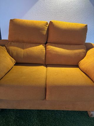 Sofá biplaza tela naranja